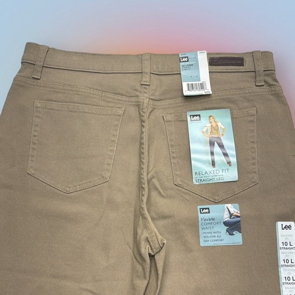 LEE Women’s 10 Long Tan Straight Leg Jeans - Picture 3 of 4